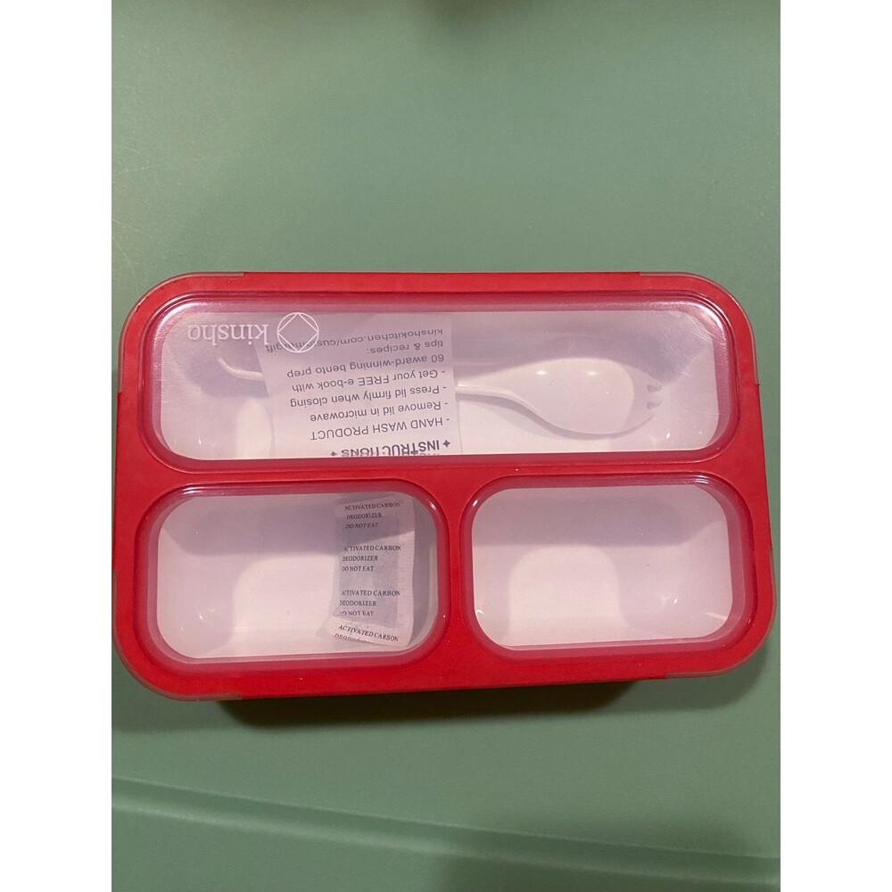 Bento Box New in Package Red with 3 compartments BPA free dishwasher micro safe